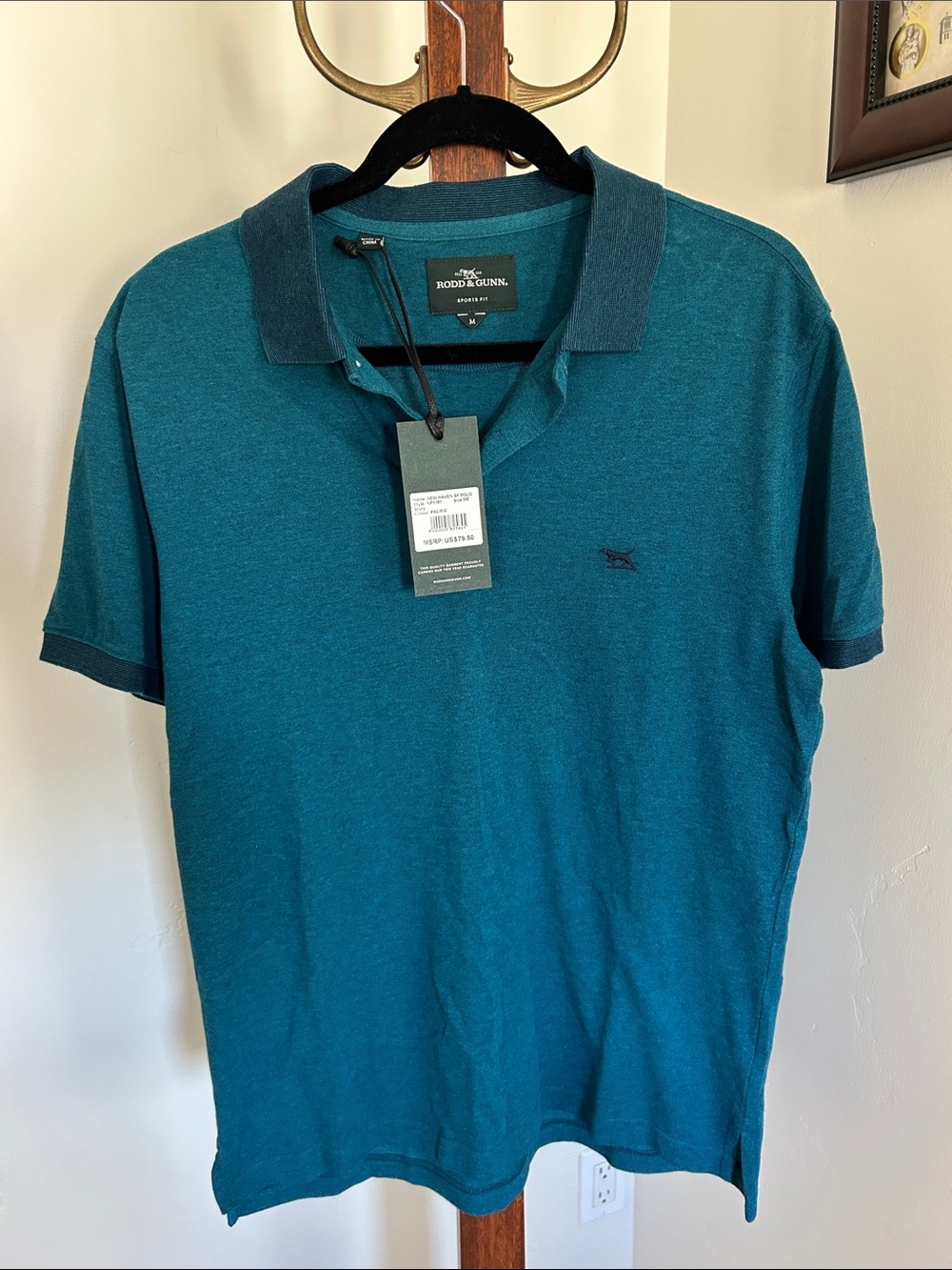 NWT Rodd & Gunn New Haven Sports Fit Polo Shirt Pacific/Teal Size Medium